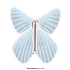 Magischer Schmetterling Feather Pastellblau copyright sendyouhappiness.com