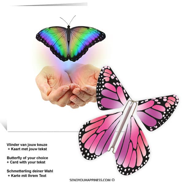Kaart Butterfly Wishes 002 inclusief Magic Vlinder