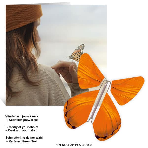 Kaart Butterfly Wishes 003 inclusief Magic Vlinder