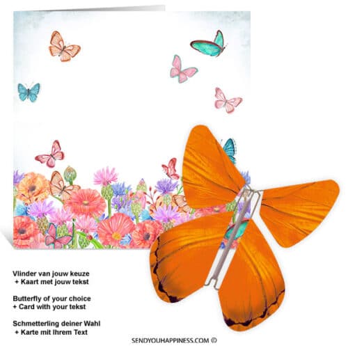 Kaart Butterfly Wishes 006 inclusief Magic Vlinder